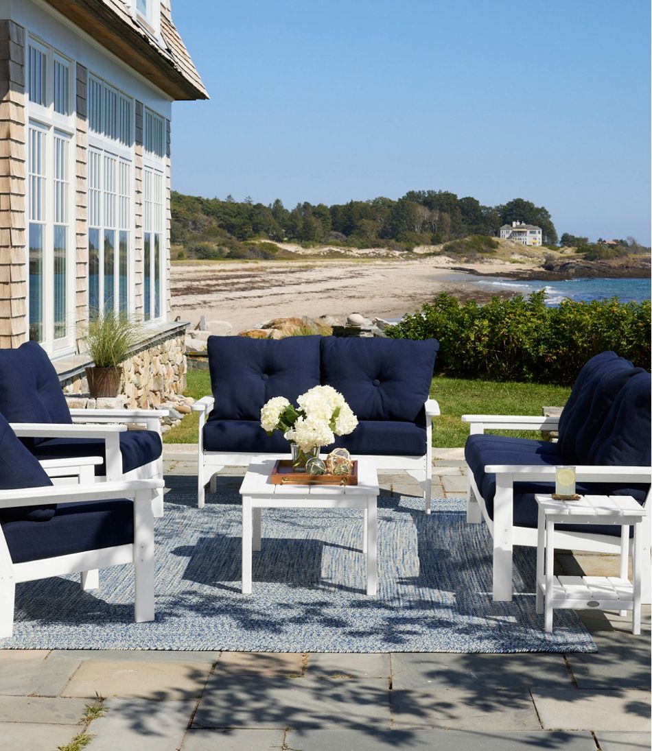 All-Weather Patio Loveseat with Textured Cushion, White - Image 2