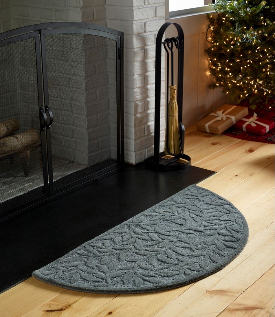 Wool Hearth Rug, Crescent, Leaf - Image 4