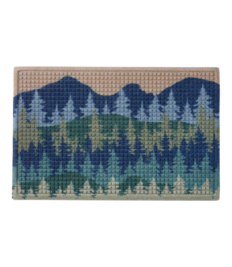 Printed Recycled Waterhog Doormat, Pine Trees