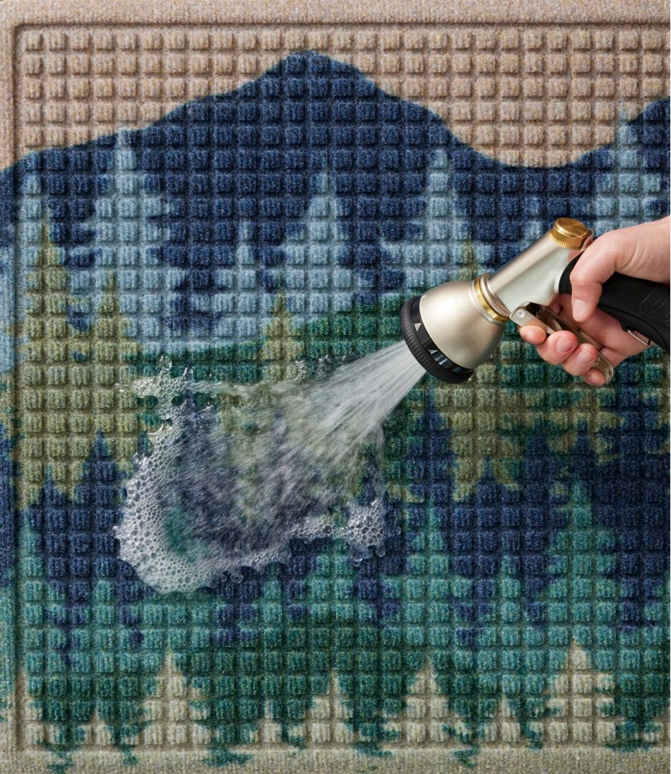 Printed Recycled Waterhog Doormat, Pine Trees - Image 3