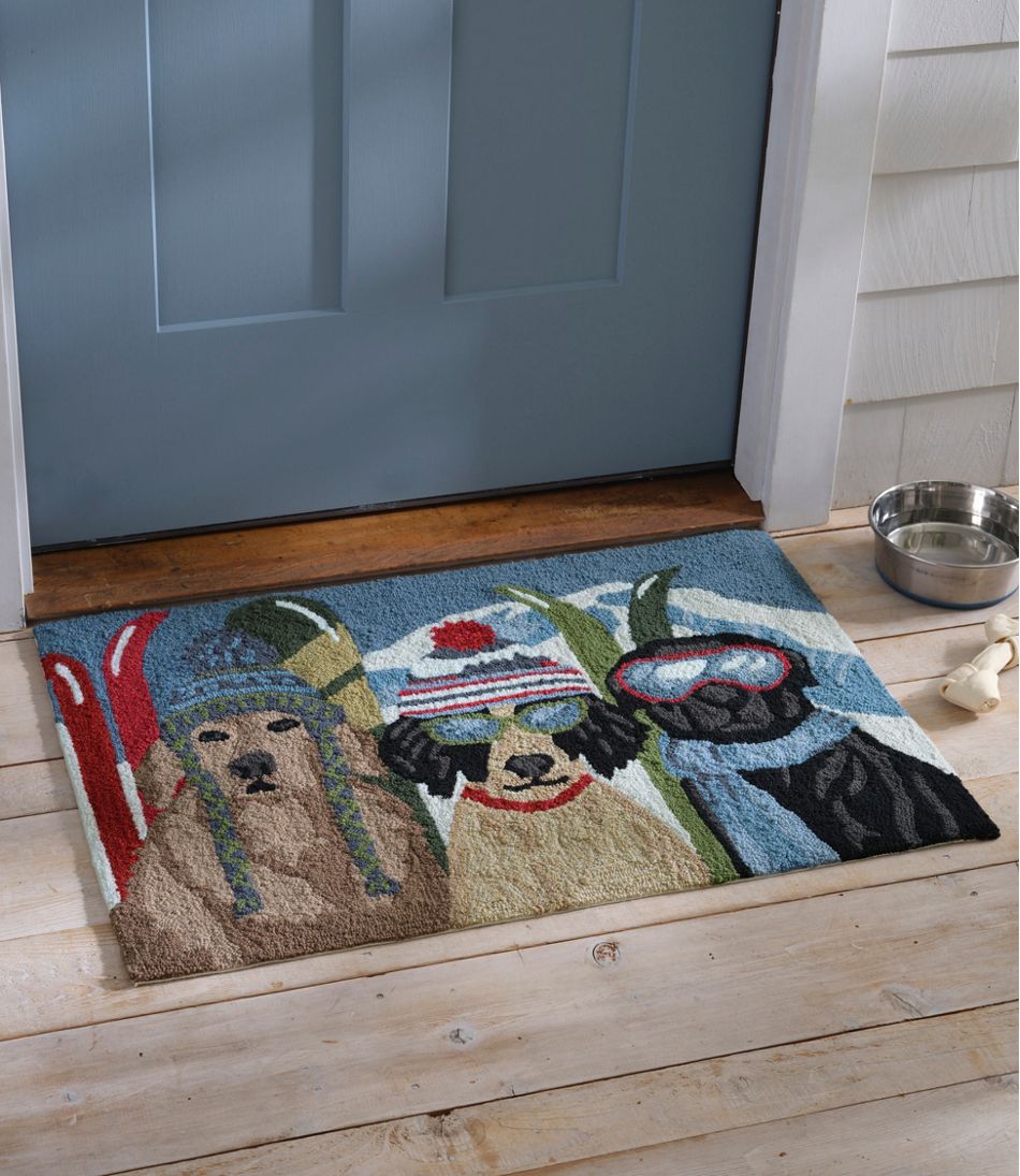 Indoor/Outdoor Vacationland Rug, Dogs Skiing - Image 4