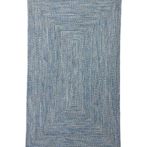All-Weather Braided Rug, Concentric Pattern Rectangular