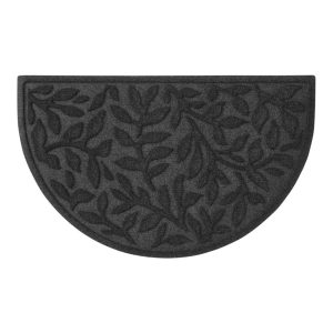 Heavyweight Recycled Waterhog Doormat, Half Round, Woodland Leaf