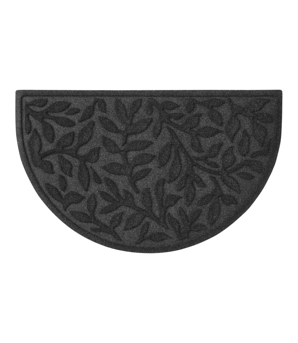 Heavyweight Recycled Waterhog Doormat, Half Round, Woodland Leaf