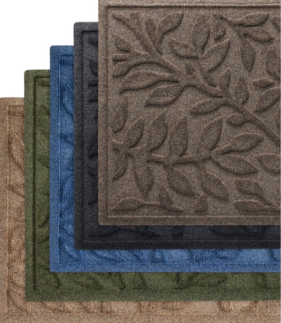 Heavyweight Recycled Waterhog Doormat, Half Round, Woodland Leaf - Image 4
