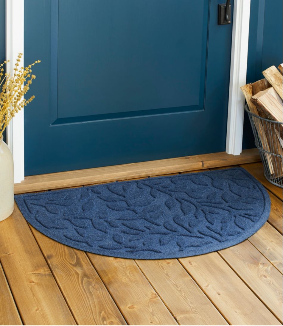 Heavyweight Recycled Waterhog Doormat, Half Round, Woodland Leaf - Image 5