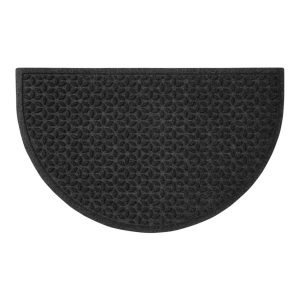 Heavyweight Recycled Waterhog Doormat, Half Round, Blooming Circles