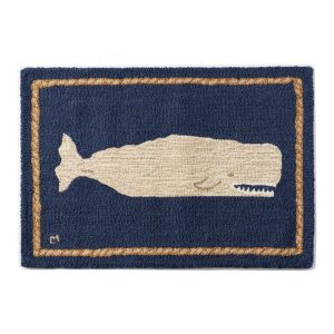 Wool Hooked Novelty Rug, Whale