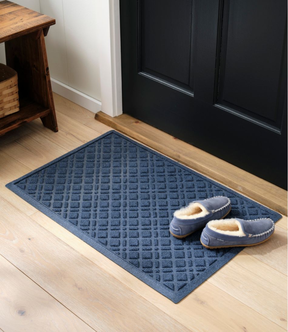 Heavyweight Recycled Waterhog Doormat, Plaid - Image 5
