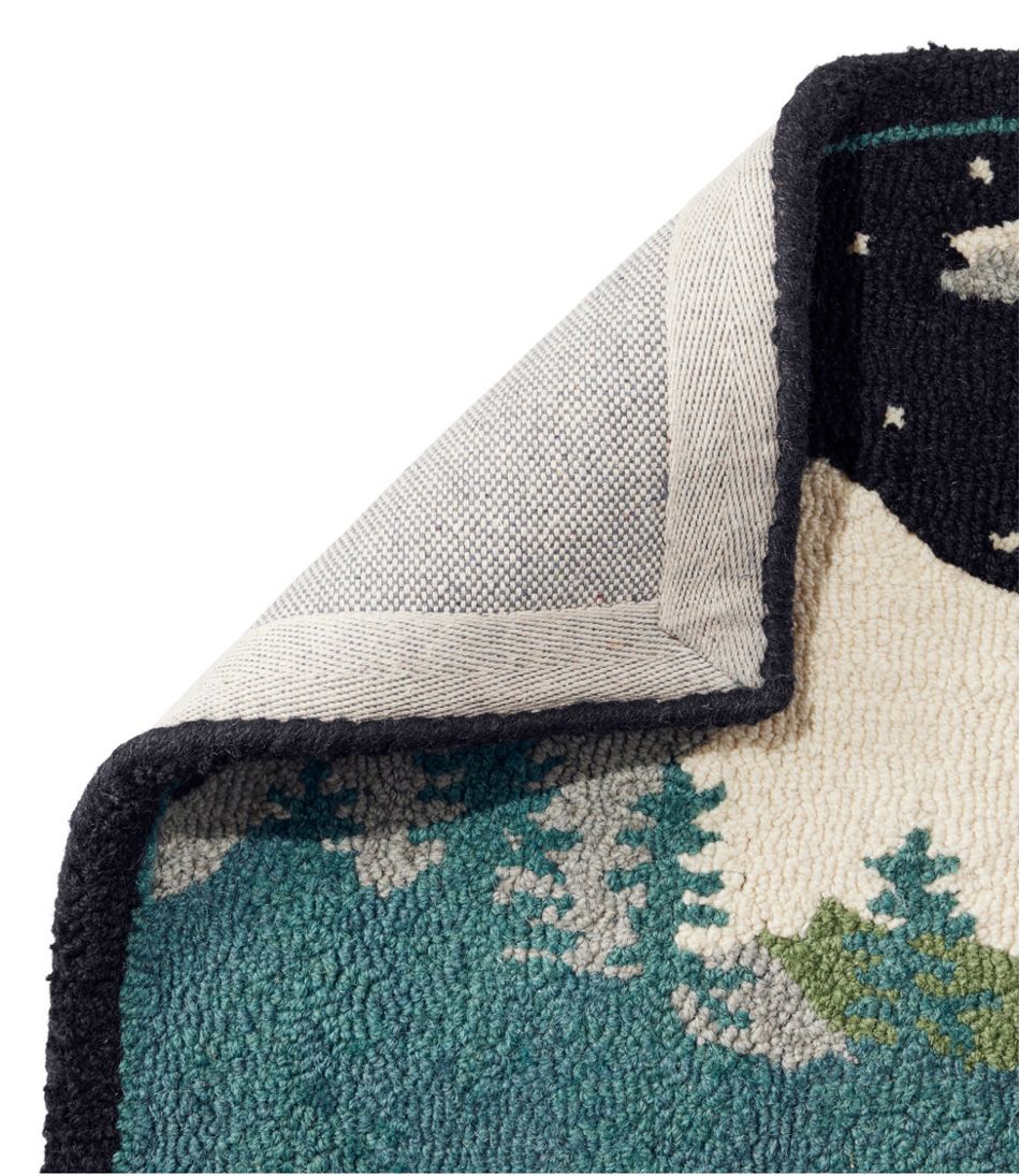Wool Hooked Novelty Rug, Winter Woods - Image 2