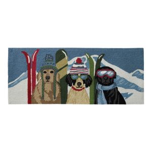 Indoor/Outdoor Vacationland Runner, Dogs Skiing