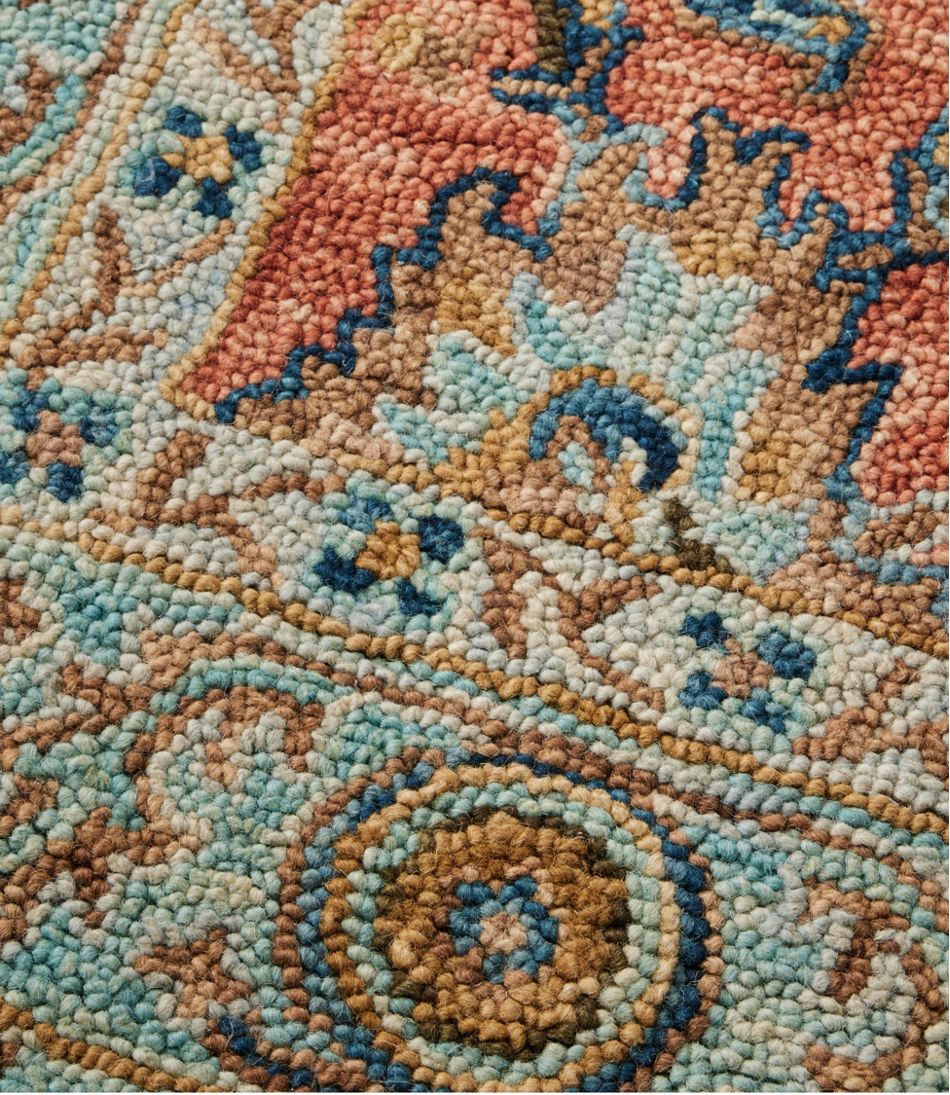 Single Border Terracotta Wool Tufted Rug - Image 3