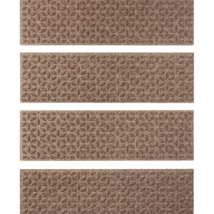 Heavyweight Waterhog Mat, Stair Treads, Set of Four, Blooming Circles
