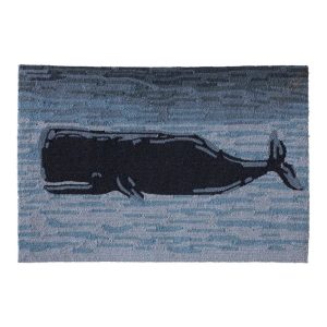 Indoor/Outdoor Vacationland Rug, Coastal Whale