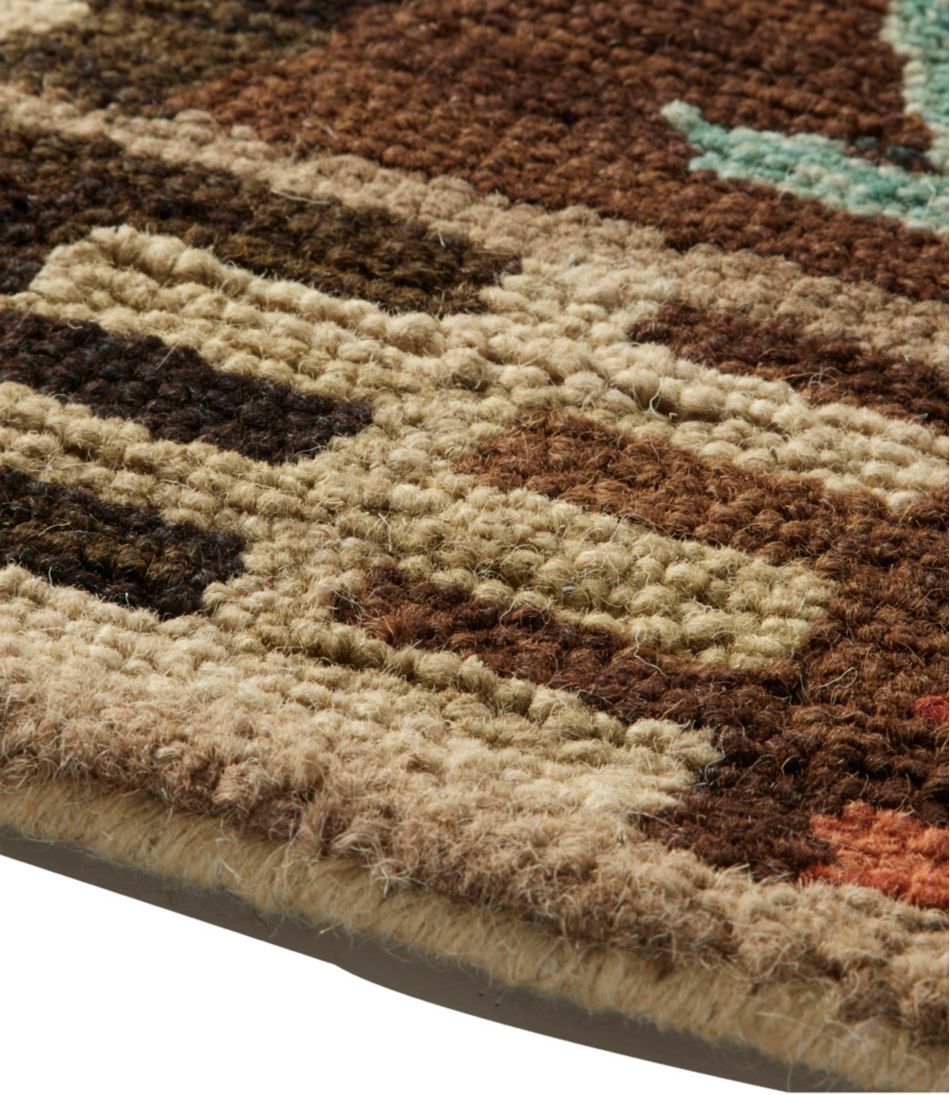 Rustic Geometric Wool Hooked Runner - Image 3