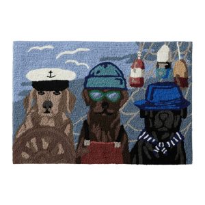 Indoor/Outdoor Vacationland Rug, Seaside Dogs