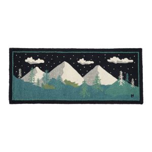 Wool Hooked Runner, Winter Woods