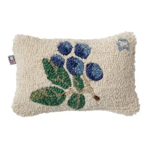 Wool Hooked Throw Pillow, Blueberries, 8" x 12"