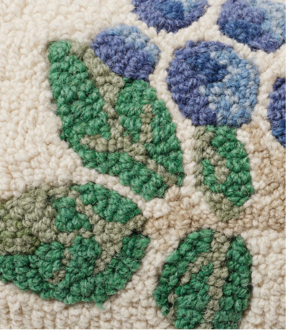 Wool Hooked Throw Pillow, Blueberries, 8" x 12" - Image 2