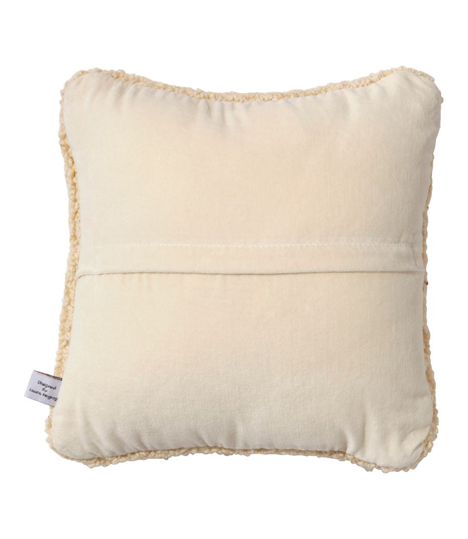 Wool Hooked Throw Pillow, Black Dog, 14" x 14" - Image 3
