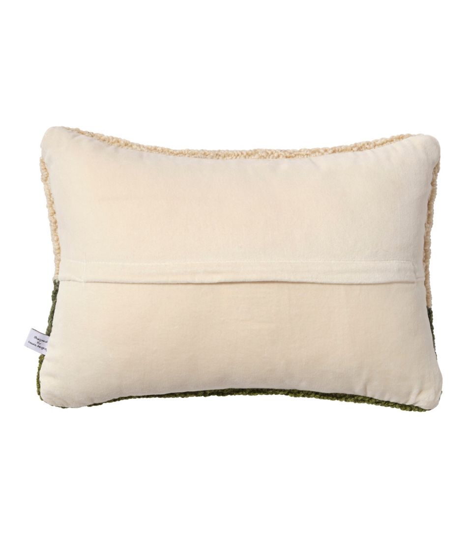 Wool Hooked Throw Pillow, Dog Trio, 14" x 20" - Image 3