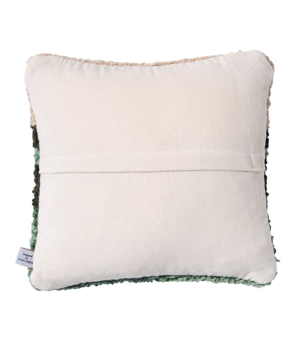 Wool Hooked Throw Pillow, Mountains, 14" x 14" - Image 3