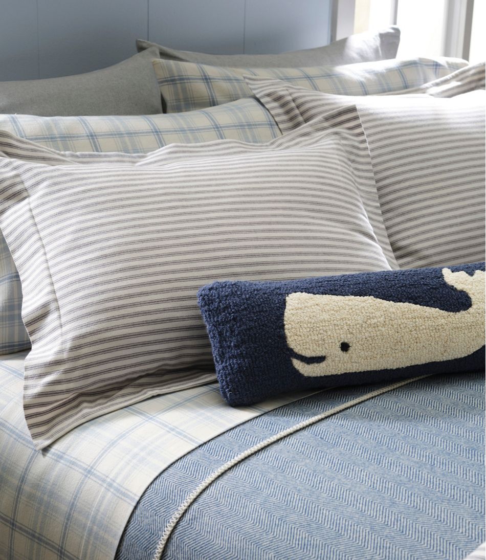 Wool Hooked Throw Pillow, Whale, 8" x 24" - Image 5