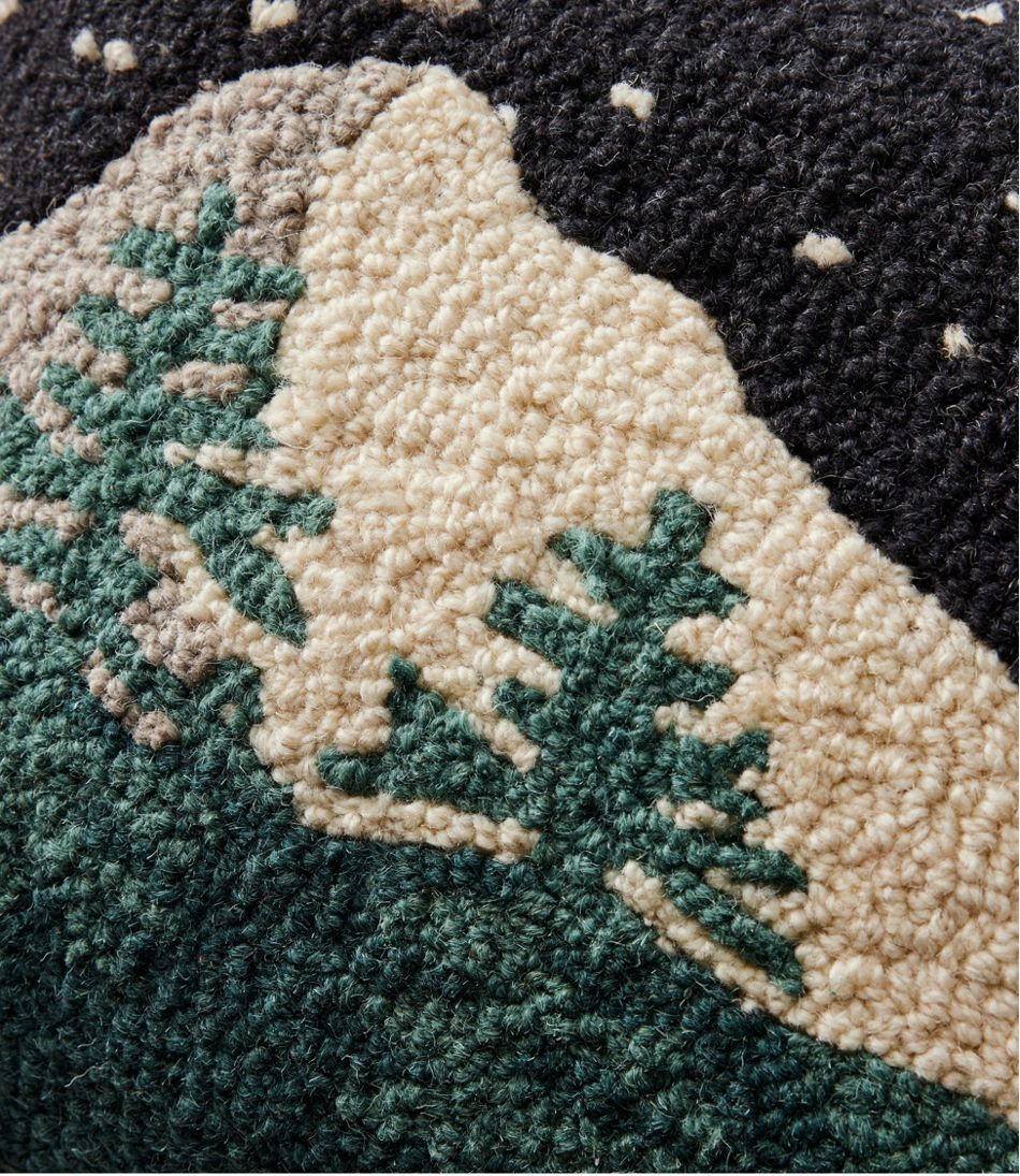 Wool Hooked Throw Pillow, Winter Woods, 12" x 18" - Image 2