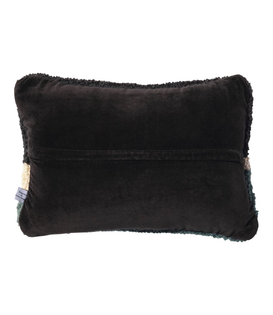 Wool Hooked Throw Pillow, Winter Woods, 12" x 18" - Image 3
