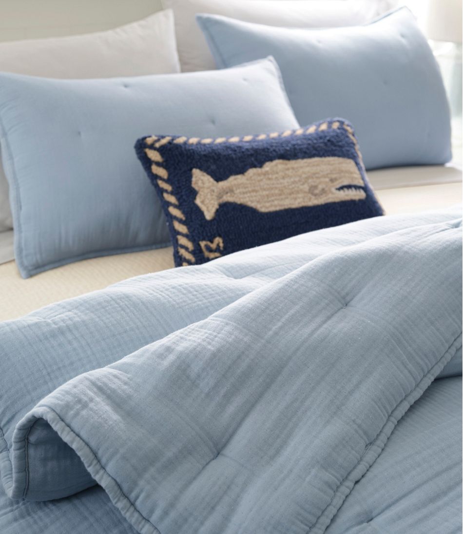Wool Hooked Throw Pillow, Whale, 12" x 18" - Image 5