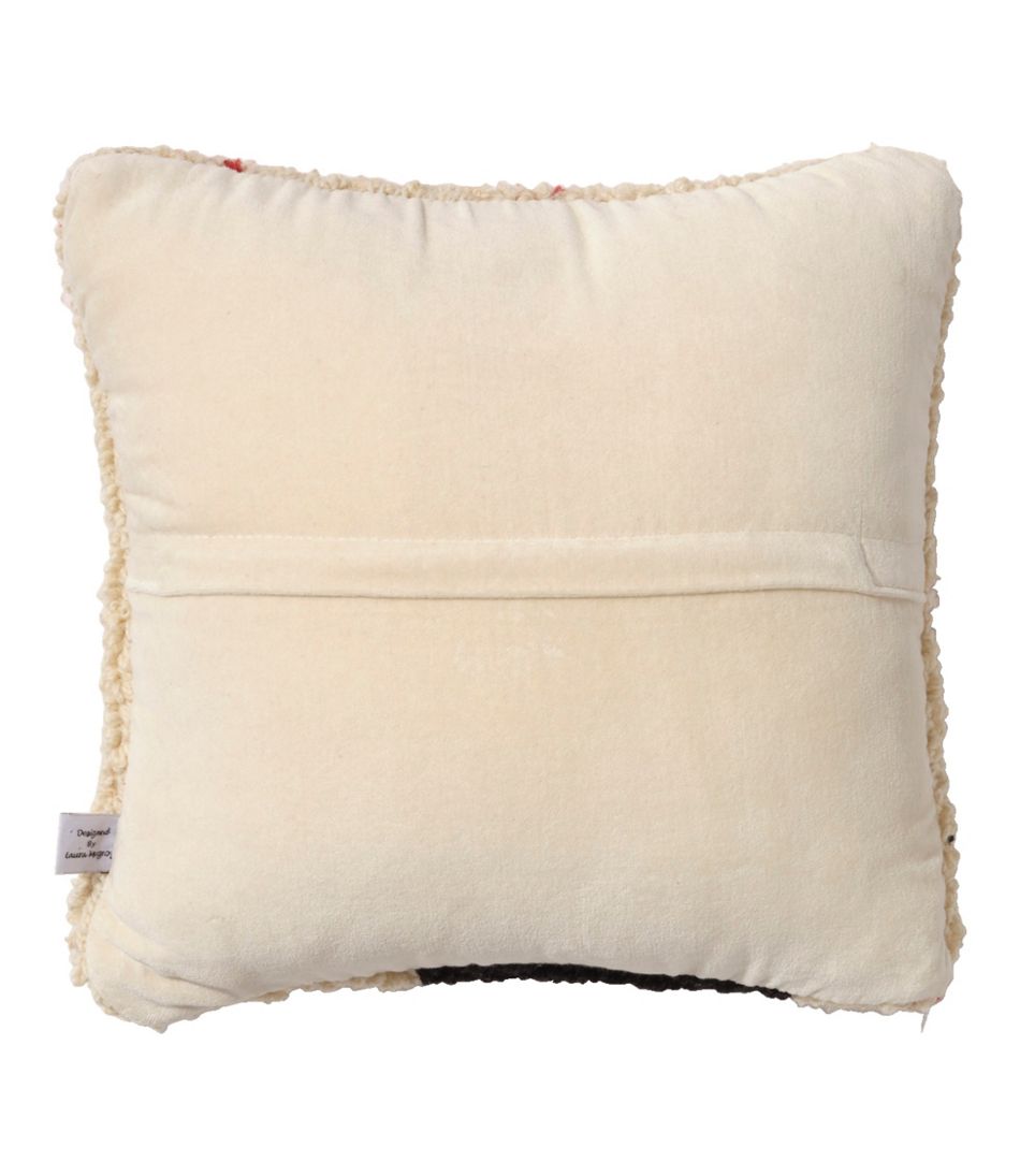 Wool Hooked Throw Pillow, Snowflake Black Lab, 14" x 14" - Image 3