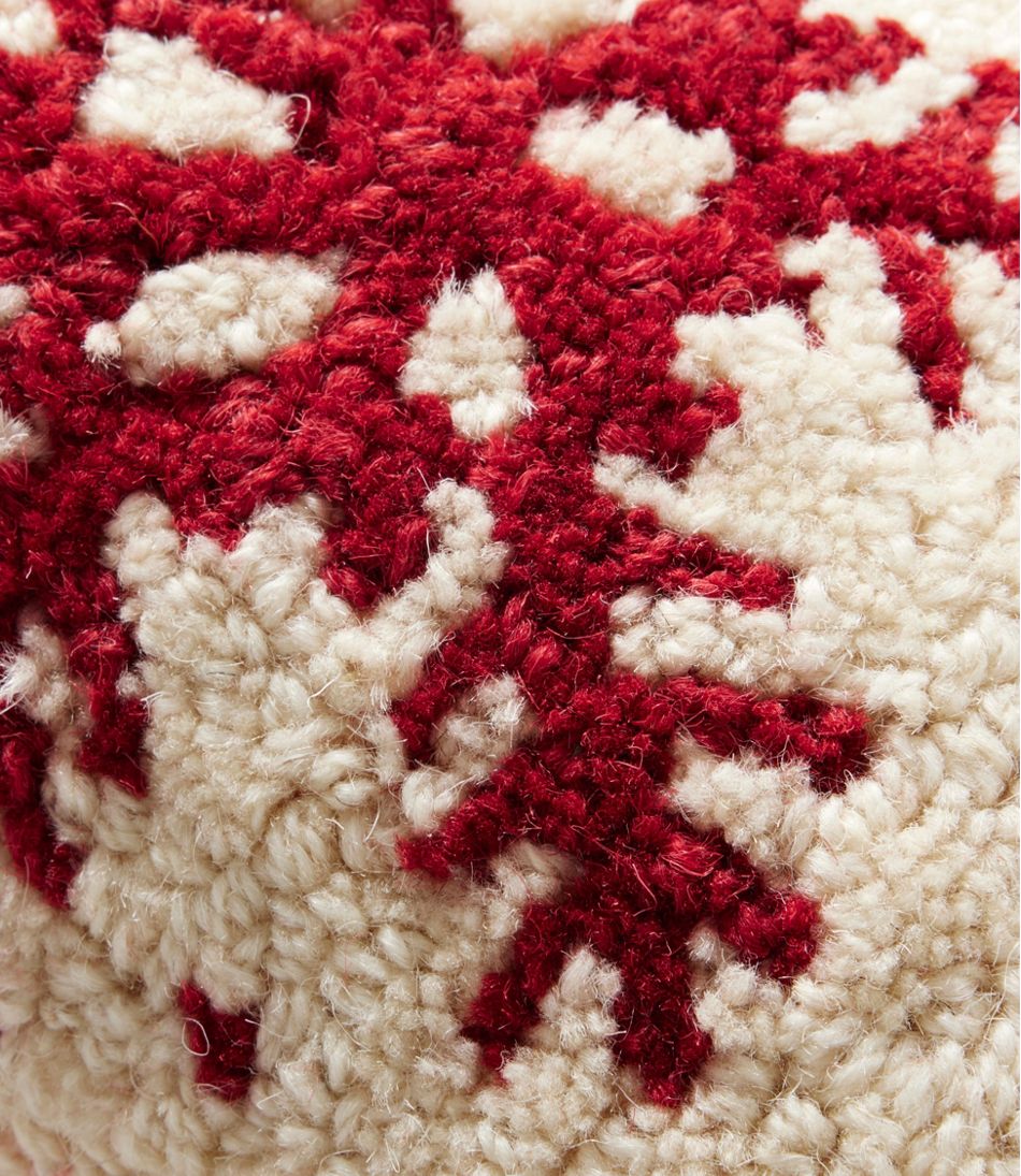 Wool Hooked Throw Pillow, Red Flake, 8" x 12" - Image 2