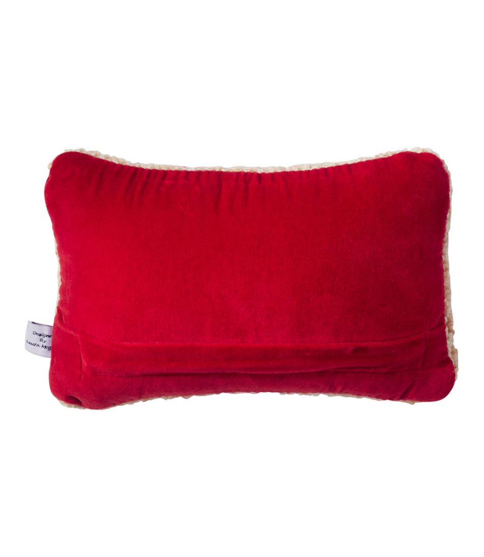 Wool Hooked Throw Pillow, Red Flake, 8" x 12" - Image 3