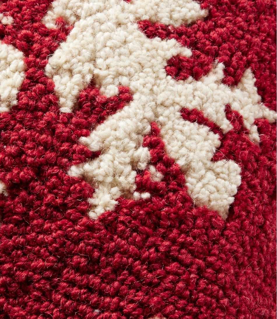 Wool Hooked Throw Pillow, Snowflake, 14" x 14" - Image 2