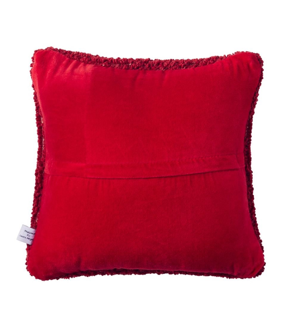 Wool Hooked Throw Pillow, Snowflake, 14" x 14" - Image 3