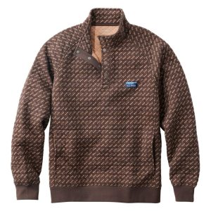 Men's Bean's Quilted Sweatshirt, Mockneck, Print