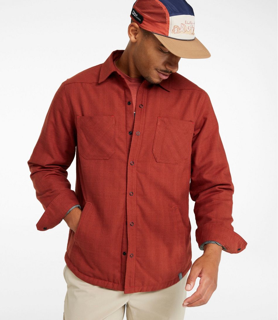 Men's Katahdin Performance Flannel Shirt-Jacket, Hi-Pile Fleece-Lined Solid - Image 2