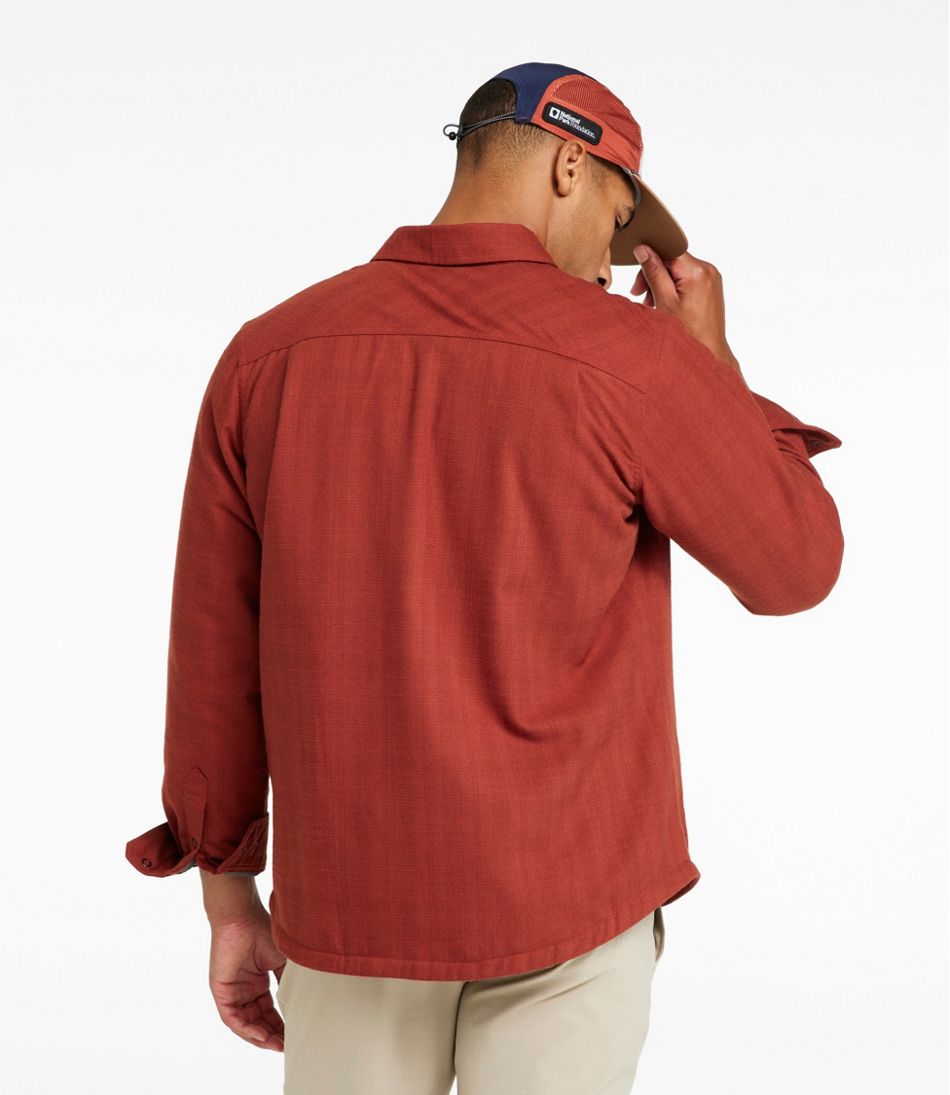 Men's Katahdin Performance Flannel Shirt-Jacket, Hi-Pile Fleece-Lined Solid - Image 3