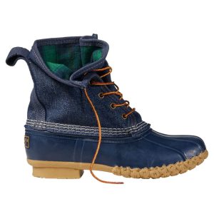 Women's Bean Boots, 8" Denim Insulated Flannel-Lined