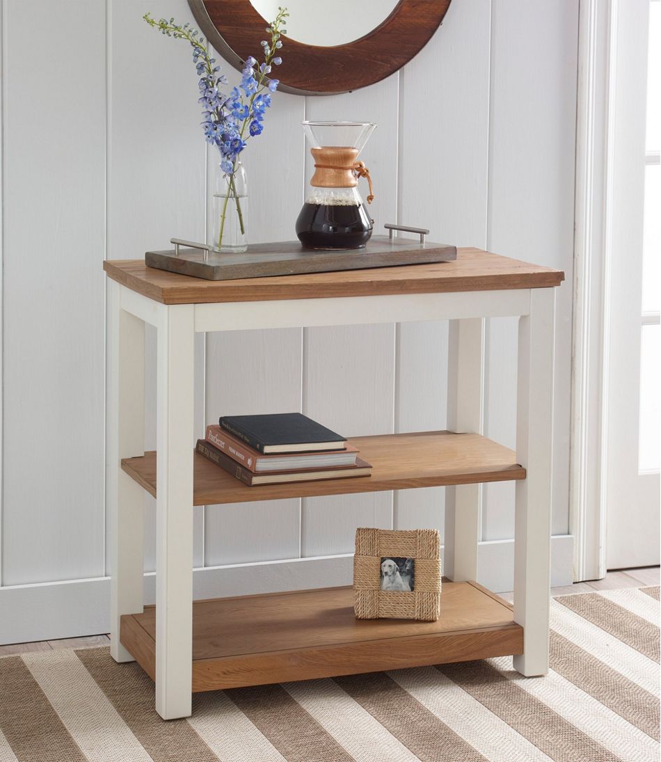 Painted Farmhouse Two-Shelf Console, Wood Top - Image 2