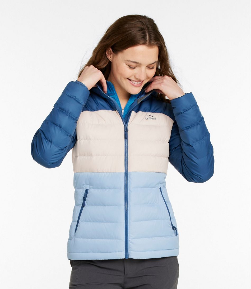 Women's Bean's Down Hooded Jacket, Colorblock - Image 2