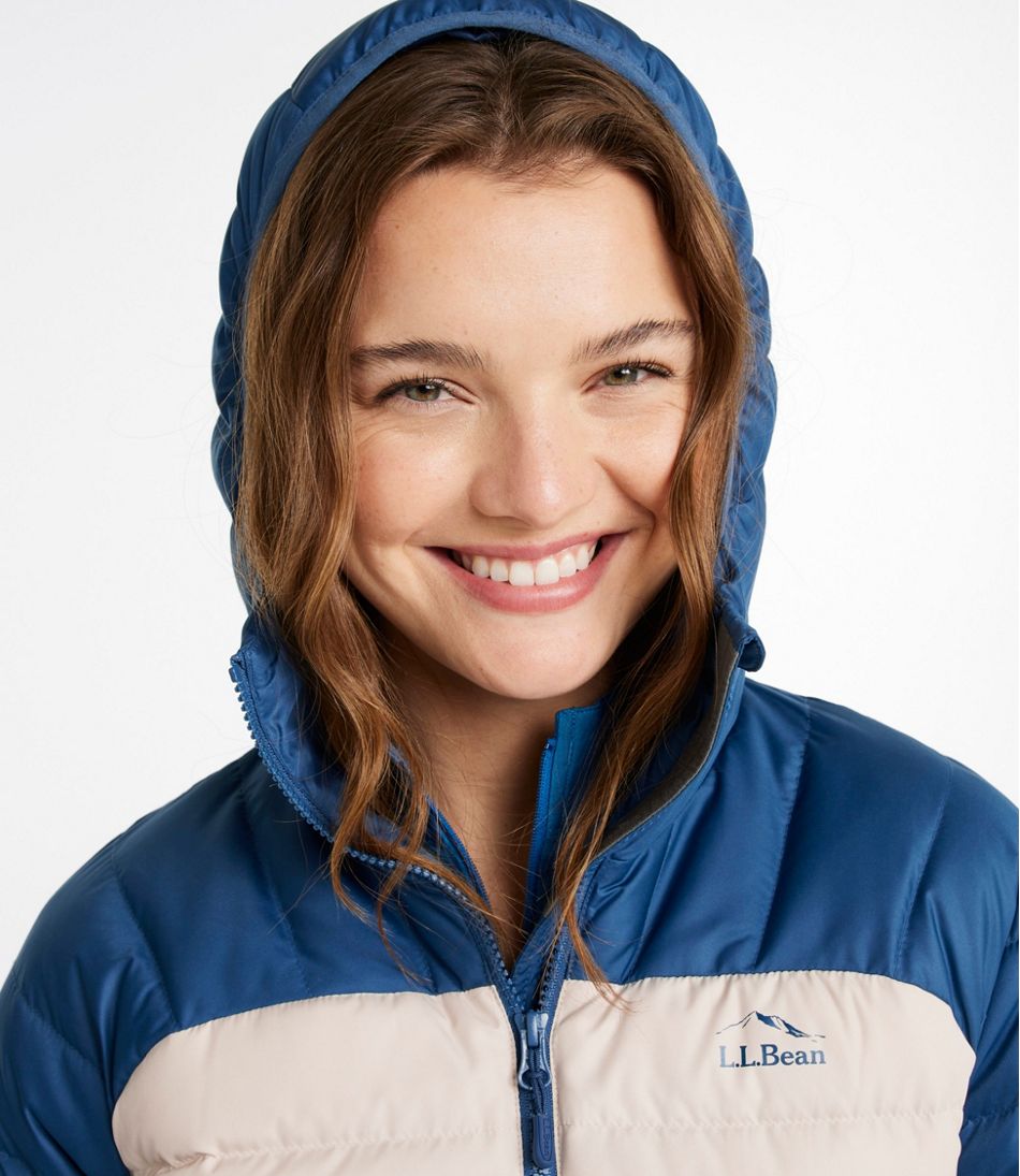 Women's Bean's Down Hooded Jacket, Colorblock - Image 6