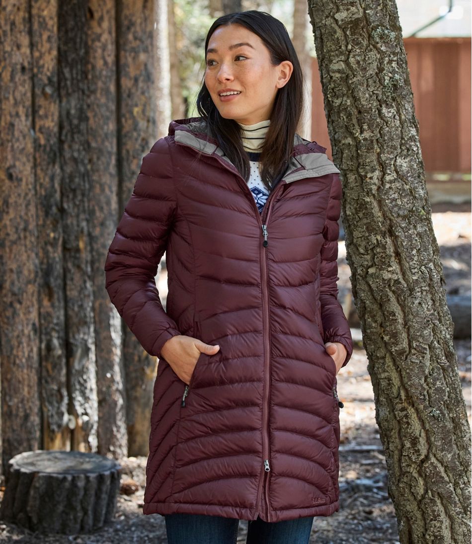 Women's Ultralight 850 Down Hooded Coat, Three-Quarter Length - Image 13