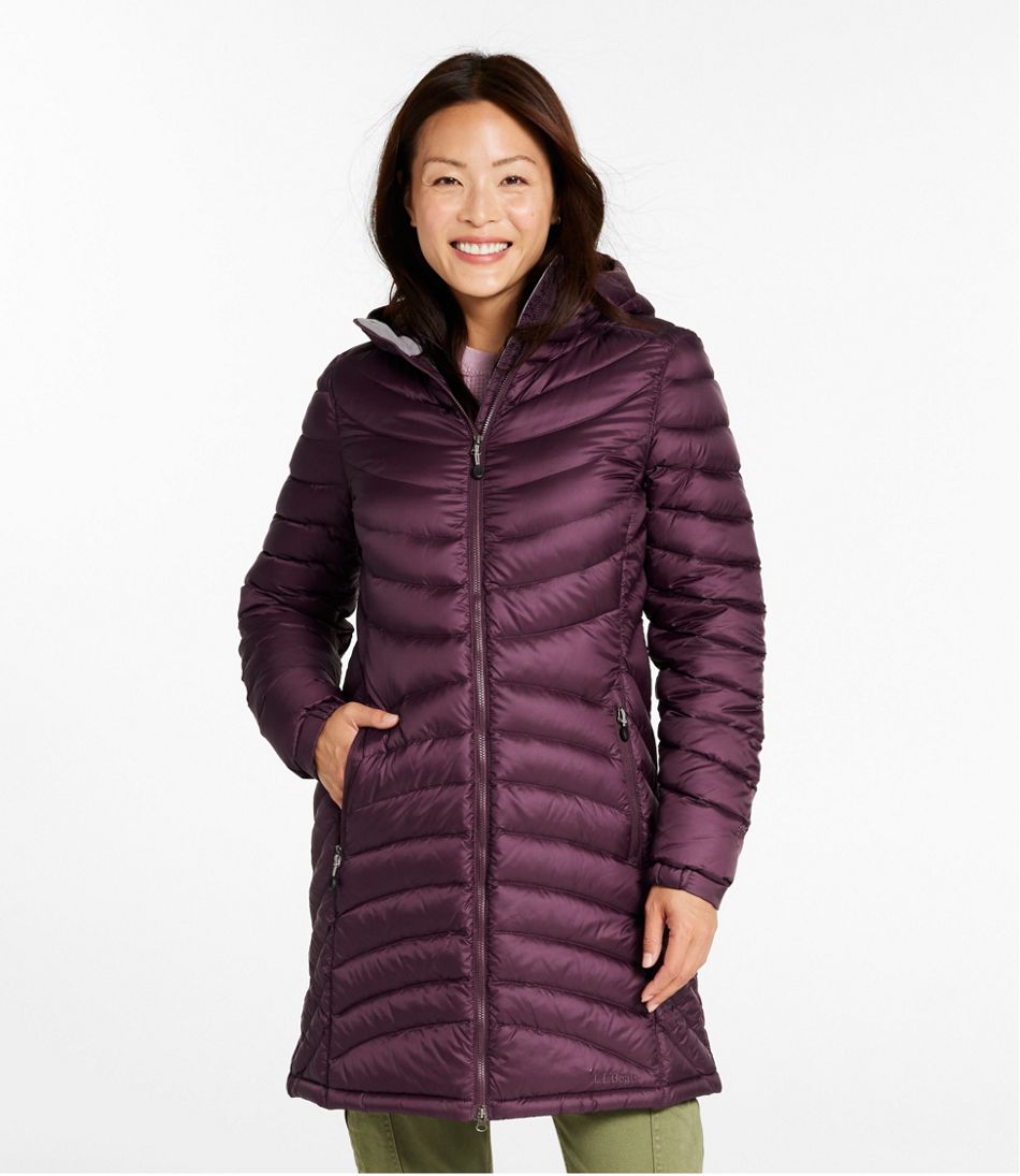 Women's Ultralight 850 Down Hooded Coat, Three-Quarter Length - Image 2