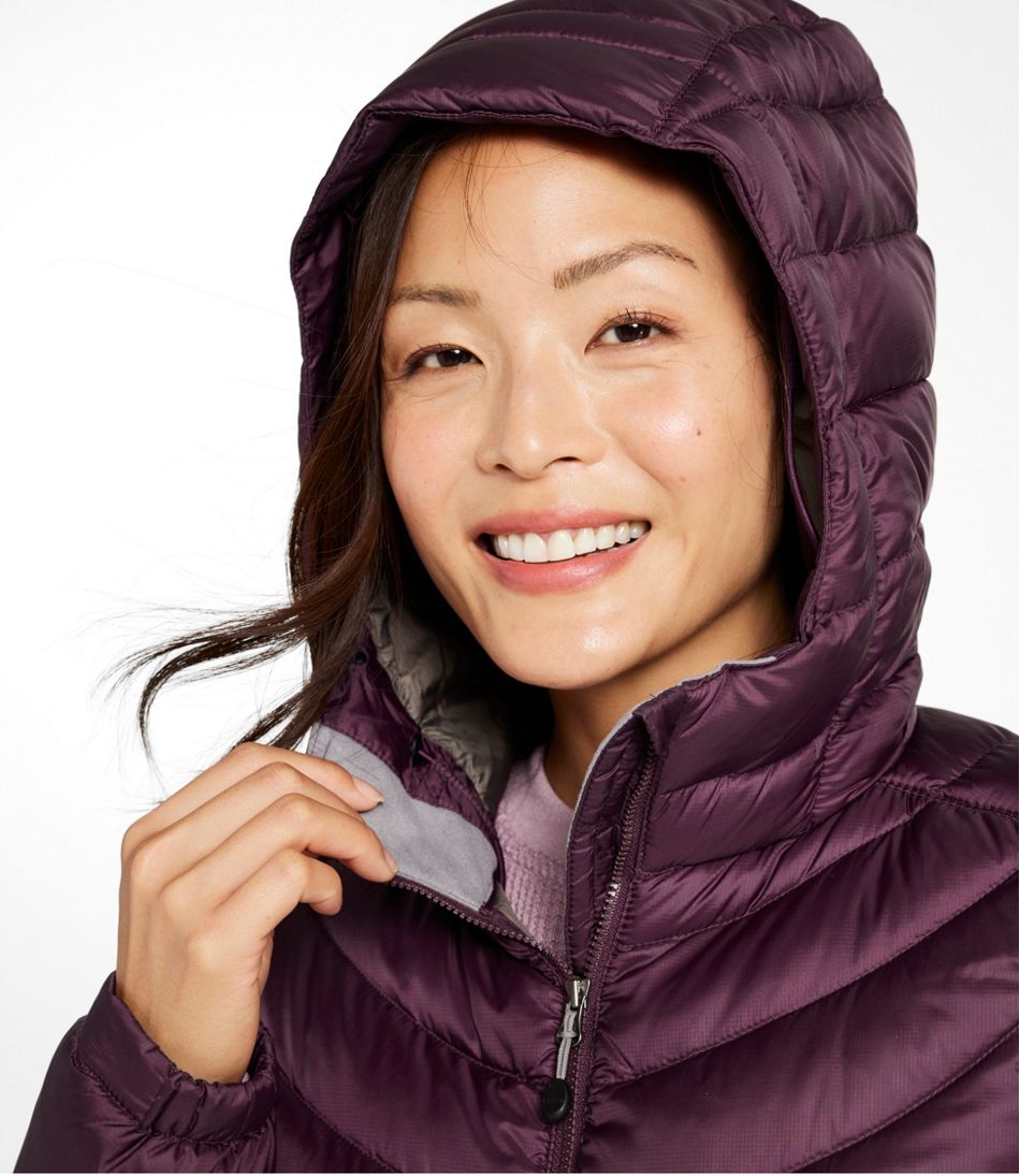 Women's Ultralight 850 Down Hooded Coat, Three-Quarter Length - Image 6